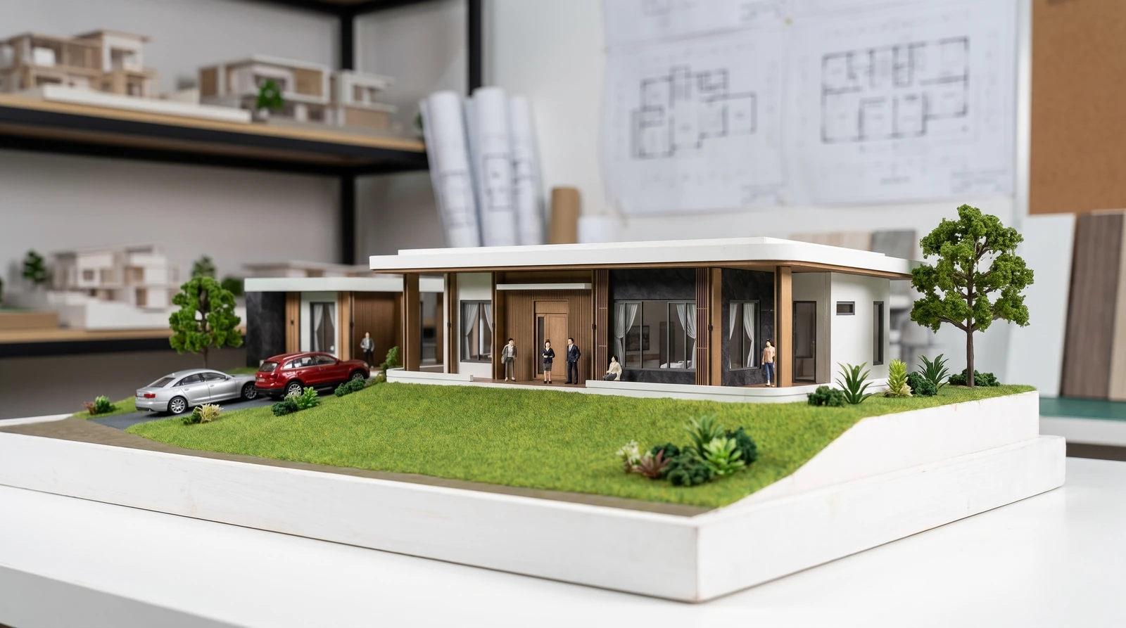 บ้านพักอาศัยสมัยใหม่ที่ออกแบบและก่อสร้างอย่างครบวงจร
